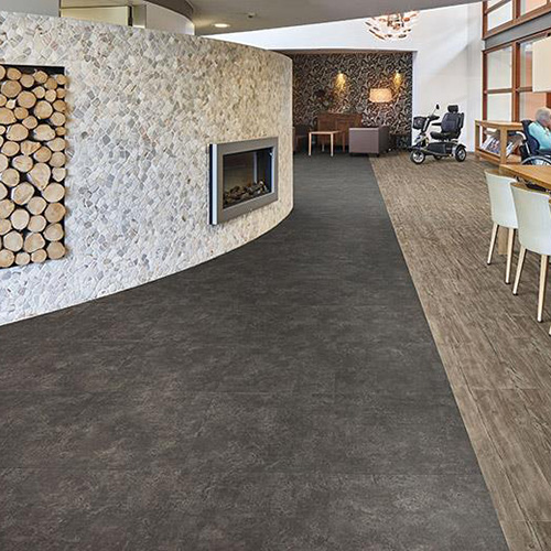 1634 </br>Flex Concrete Nero Sök-Tak LVT 50x50 cm - Görsel 3