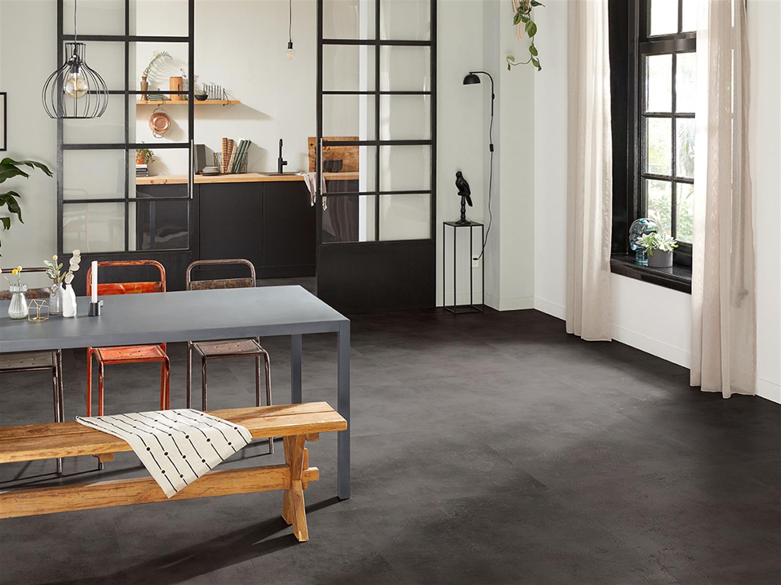 44619 </br> Nuance End Charcoal Sök-Tak LVT 45x91 cm - Görsel 2